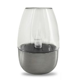 Solar Candle Lamp - Wine Glass Shape w/ Stainless Steel Base