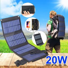 120W Foldable Solar Panel Portable Charger 5V Dual USB Charging for Camping Outdoor Power Station Cell PhoneTablet Power Bank - 20W  440mmX165mm