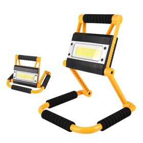 1Pack LED Working Light High Lumen Rechargeable Floodlight Portable Foldable Camping Light With 360Â° Rotation Stand - Yellow