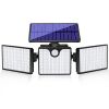 230 LED Ultra Bright Solar Wall Lights; Waterproof Rotatable Motion Sensor Light For Outdoor Porch Yard Wall - Cold White