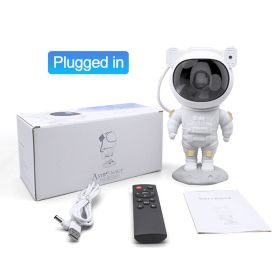 New Galaxy Star Projector Starry Sky Night Light Astronaut Home Lamp  - White plugged in