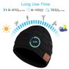 Men Gifts; BT Beanie Hat With Light; Men's Winter Hat With LED; Sports Cap With Headphones For Outdoor; Warm Fleece Hats Gift For Christmas - Black