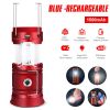 Solar LED Camping Light Portable Camping Lamp USB Rechargeable Flashlight Emergency Tent Lamp Torch Waterproof Lighting Outdoor - CN - Red Charging