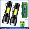 Mini Led Flashlight With Storage Box Portable Rechargeable Zoom Flashlight Waterproof Torch Lamp Lantern Camping Lights Outdoor - 2pcs - China