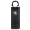 Rechargeable Personal Safety Alarm Portable 130dB Self-defense Siren with Strobe Light LED Light Carabiner  - Black