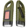 2 Packs Hand Crank Solar Powered Flashlight 3 LED Emergency Light Solar Torch for Camping Climbing Outdoor Activity - Green