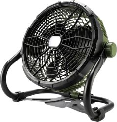 12V Camping Fan With LED Lights Exterior Large Cooling Desk Fans With 5200Ah Battery For Tourism Emergency Outages - black