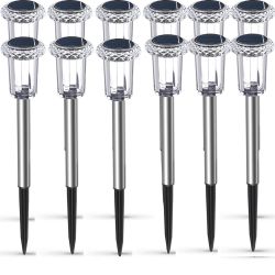 Solar Pathway Lights, Solar Garden Lights Outdoor White, Waterproof Led Path Lights for Yard, Patio, Landscape, Walkway - 12pcs