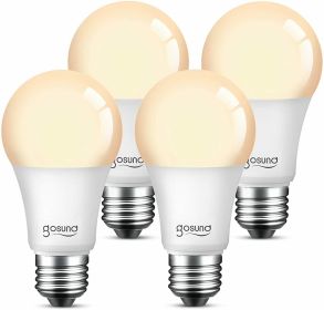 4Pack Smart Alexa Light Bulb Warm White Dimmable - White