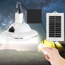 Portable Solar LED Light w/ Remote - Hanging Design - 300lm