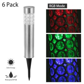 Solarek 6 Pack Outdoor Solar Light IP44 Waterproof RGB Garden Lamp Landscape Lawn DÃ©cor Light - Silver