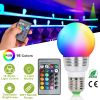 16 Colors Change LED Bulbs E27 3W RGB Dimmable Mood Lighting Lamp IR Remote Control - White