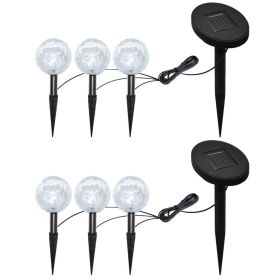 vidaXL Garden Lights 6 pcs LED with Spike Anchors & Solar Panels - White