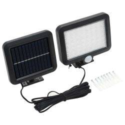 Solar Lamp with Motion Sensor LED Lights White - Black