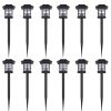 vidaXL Outdoor Solar Lamp LED Light Set 12 pcs with Spike 3.4"x3.4"x15" - Black