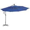 vidaXL Cantilever Umbrella with LED Lights Azure Blue 137.8" - Blue