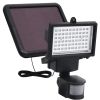 Garden Solar Powered LED Spotlight with Sensor Black - Black