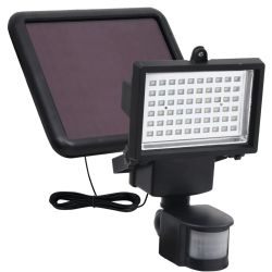 Garden Solar Powered LED Spotlight with Sensor Black - Black