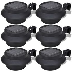 Outdoor Solar Lamp Set 6 pcs Fence Light Gutter Light Black - Black