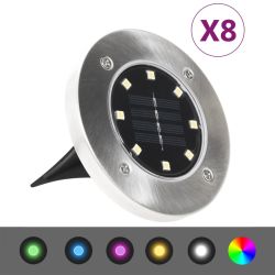 Solar Ground Lights 8 pcs LED Lights RGB Color - 315695