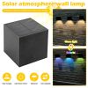 Solar LED Deck Step Wall Lights Stairs Fence Lamp Warm Light +RGB Color Changing - as picture