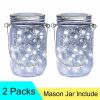 2x Solar Mason Jar Lid Insert Fairy String Light 20 LED Jar Include Garden Decor - Plastic