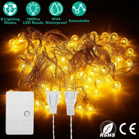 Globe String Lights 100 Ball LED Fairy Lamps IP44 Waterproof Lights - Plug