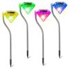 4Pcs Solar Garden Light Outdoor Diamond LED Light IP65 Waterproof Stake Decorative Lamp - White