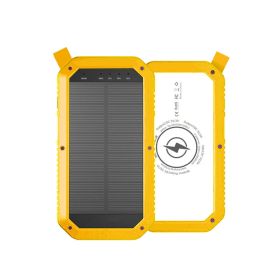 Sun Chaser Mini Solar Powered Wireless Phone Charger 10; 000 mAh With LED Flood Light - YELLOW