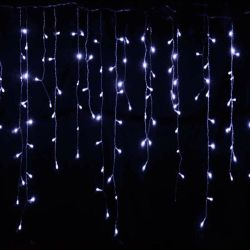 13FT 96LED Icicle String Light w/19 Drops Indoor/Outdoor Xmas Light Party Decor - Cool White