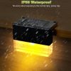 6Pcs Solar Powered Deck Lights Outdoor Acrylic Bubbles Decorative Step Fence Lamp IP55 Waterproof  - Black