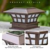 4 Pack Solar Post Light Waterproof SMD LED Outdoor Street Fence Deck Cap Lamp 4x4 - 4 Pack