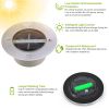 Solar LED Disk Lights IP44 Water-Resistant Light Sensor Lawn Light Auto On/Off Light Built in for Garden Yard Deck Path - Silver