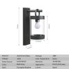 Inowel Wall Lights Outdoor Lantern with Dusk to Dawn Sensor E26 Bulb (Not Include) Max 28W 32331 - Black