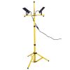 Dual Head Rotating Lamps Telescoping Adjustable LED Work Light  - Black Yellow - 10000 Lumens