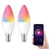 Smart LED Light Candle; C37 Lamp E12 Plug 100-240V 5W WIFI APP Connect Work With Alexa Google Siri Voice Control - WIFI Candle