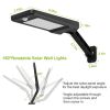 Solar Wall Light Outdoor 60LEDs PIR Motion Sensor Remote Control Wireless Lamps - Black