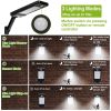 Solar Wall Light Outdoor 60LEDs PIR Motion Sensor Remote Control Wireless Lamps - Black