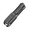 Flashlight Outdoor Lighting Lamp Telescopic Zoom Strong Light Flashlight USB Charging Small Portable Spotlight Long-Range Flood - Black