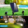 Twin Solar Spotlight Outdoor Light Sensor Lamps Wall Lawn Garden Pathway Waterproof - Black