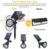 2Pcs Solar Spotlight Outdoor Dusk To Dawn Light Wall Path Lawn Garden Lamp Waterproof - Black