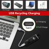 USB Chargeable Personal Safety Alarm Keychain 130 DB With LED Light For Outdoors - Black