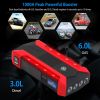 Car Jump Starter Booster 1000A Peak 20000mAh 12V Battery Charger (Up to 6.0L Gas or 3.0L Diesel Engine) - Red