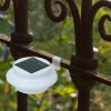 2Pcs Solar Powered Gutter Lights Outdoor IP65 Waterproof Dusk to Dawn Sensor Security Lamps - White