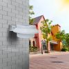 2Pcs Solar Powered Gutter Lights Outdoor IP65 Waterproof Dusk to Dawn Sensor Security Lamps - White