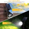 2Pcs Solar Spotlight Outdoor Dusk To Dawn Light Wall Path Lawn Garden Lamp Waterproof - Black