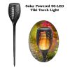 96 LEDs Solar Flame Torch Light Waterproof Flickering Flame Lamp Garden Path Yard Lamp - Black