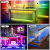 LED Strip Lights 16.4FT 150 LEDs RGB Color Changing Lamp IP65 Waterproof 5050 LED Dimmable LED Decorative Lights  - White