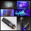 UV LED Flashlight Mini LED Torch 395nm blacklight Wavelength Violet Light Zoomable Pet Urine Scorpion Feminine hygiene Detector - mini uv flashlight