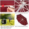 Solar Umbrella Lights Outdoor Parasol String Light 8 Lighting Mode Waterproof 104 LED 8 Bundles Warm White - Warm White